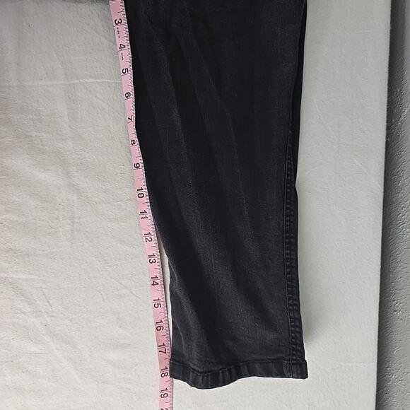 TRIPP NYC Womens Black Capri Cropped Pants 12 Stretch Skull Detail Grunge Goth - Picture 5 of 14